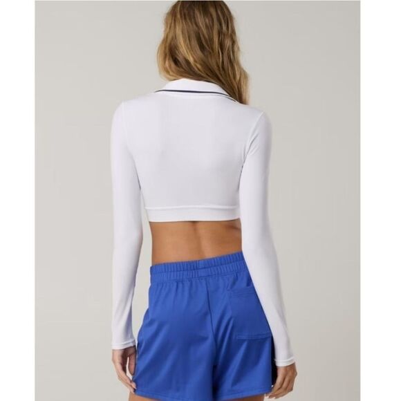 OFFLINE By Aerie White Real Me Long Sleeve Polo T-Shirt Size Medium - Picture 12 of 12